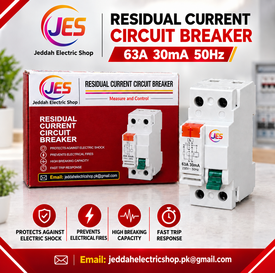 Jeddah Electric Shop RESIDUAL CURRENT CIRCUIT BREAKER 63A 30mA